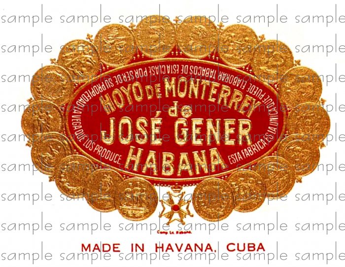 Hoyo de Monterrey Vintage Digital Cigar Box Art Ephemera Scrapbooking Altered Art