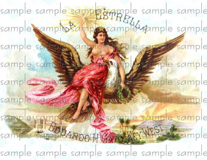 La Estrella Vintage Digital Cigar Box Art Ephemera Scrapbooking Altered Art Decoupage