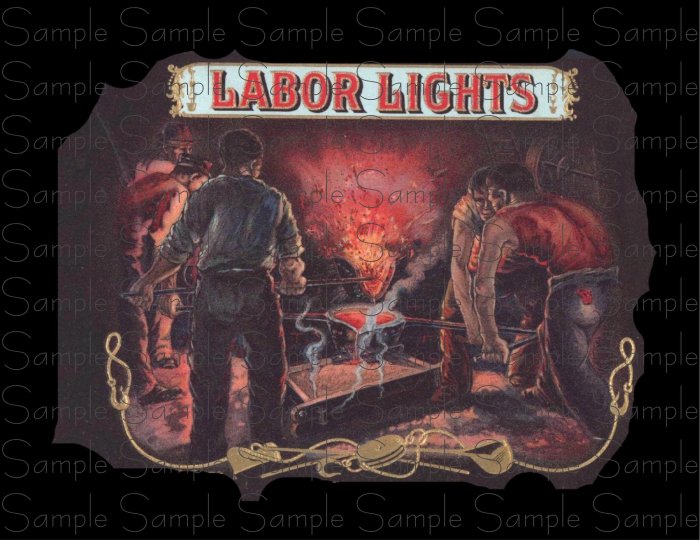 Labor Lights Vintage Digital Cigar Box Art Ephemera Scrapbooking Altered Art Decoupage