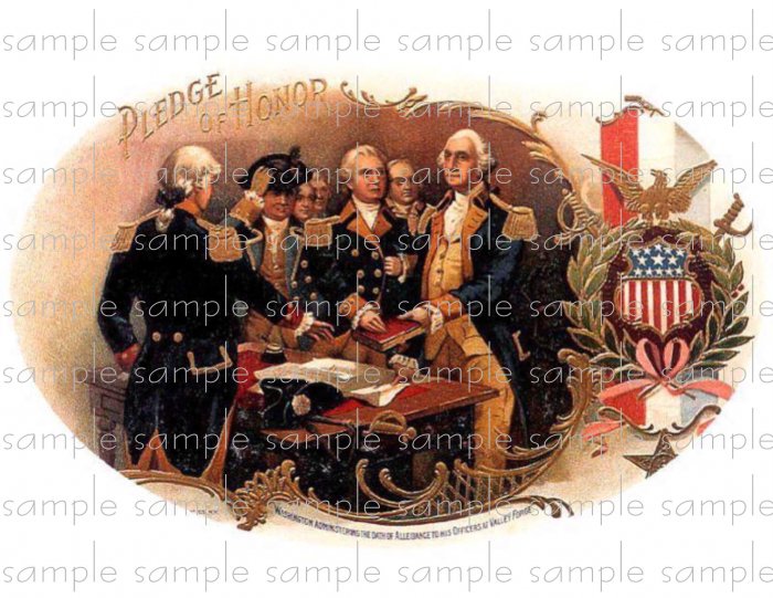 Pledge of Honor Vintage Digital Cigar Box Art Ephemera Scrapbooking Altered Art Decoupage