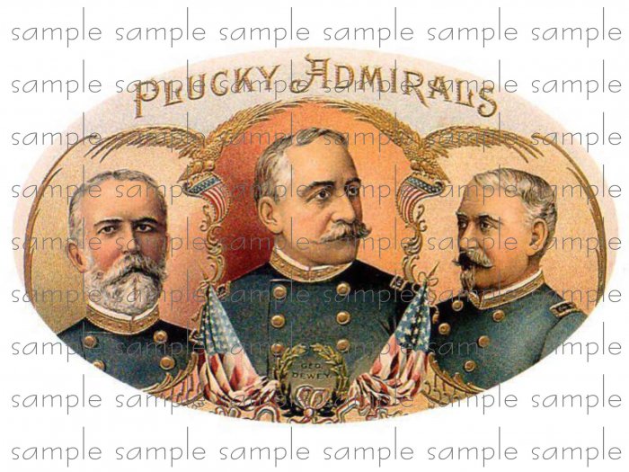 Plucky Admirals Vintage Digital Cigar Box Art Ephemera Scrapbooking Altered Art Decoupage