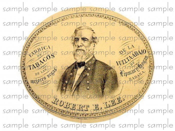 Robert E Lee Vintage Digital Cigar Box Art Ephemera Scrapbooking Altered Art Decoupage
