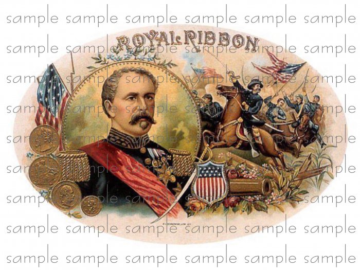 Royal Ribbon Vintage Digital Cigar Box Art Ephemera Scrapbooking Altered Art Decoupage