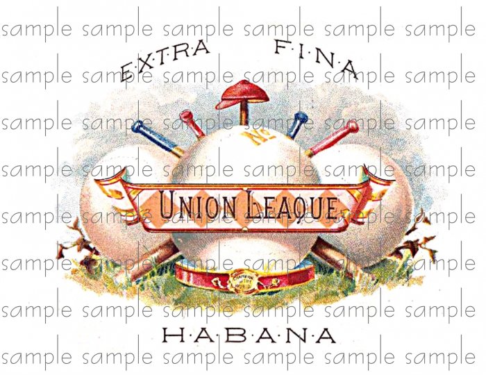 Union Leaque Vintage Digital Cigar Box Art Ephemera Scrapbooking Altered Art Decoupage