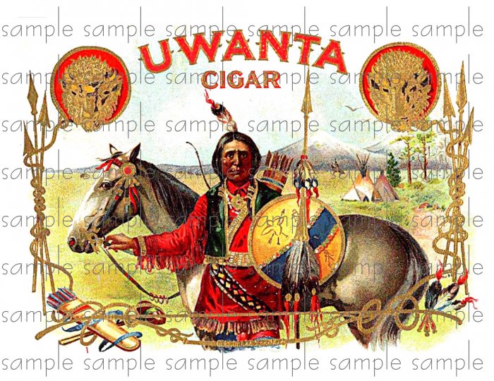 Uwanta Vintage Digital Cigar Box Art Ephemera Scrapbooking Altered Art Decoupage