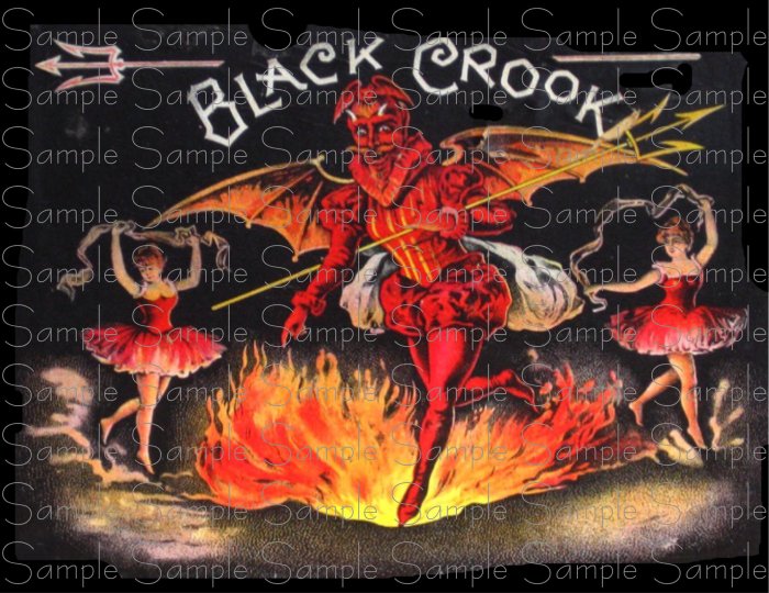 Black Crook Vintage Digital Cigar Box Art Ephemera Scrapbooking Altered Art Decoupage