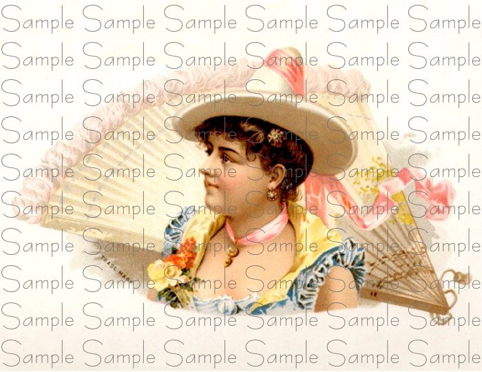 Party Girl Digital Cigar Box Art Ephemera Scrapbooking Altered Art Decoupage