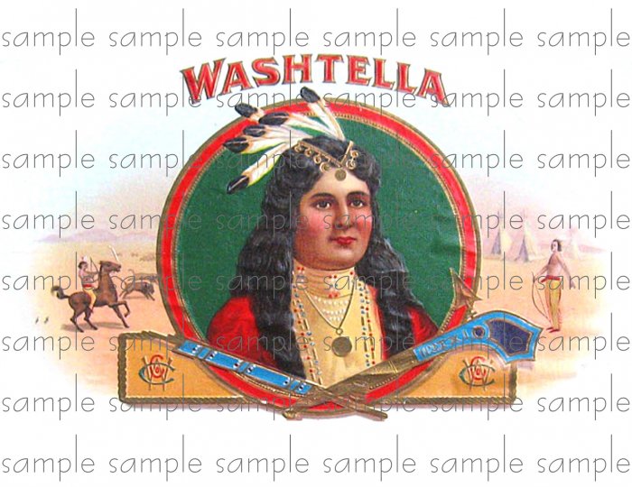 Washtella Cigar Box Art Ephemera Scrapbooking Altered Art Decoupage