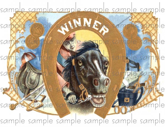 Winner Cigar Box Art Ephemera Scrapbooking Altered Art Decoupage