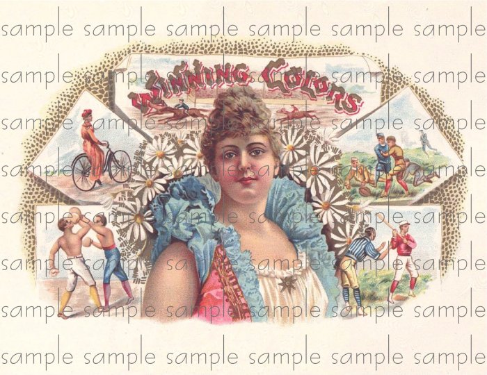 Winning Colors Cigar Box Art Ephemera Scrapbooking Altered Art Decoupage