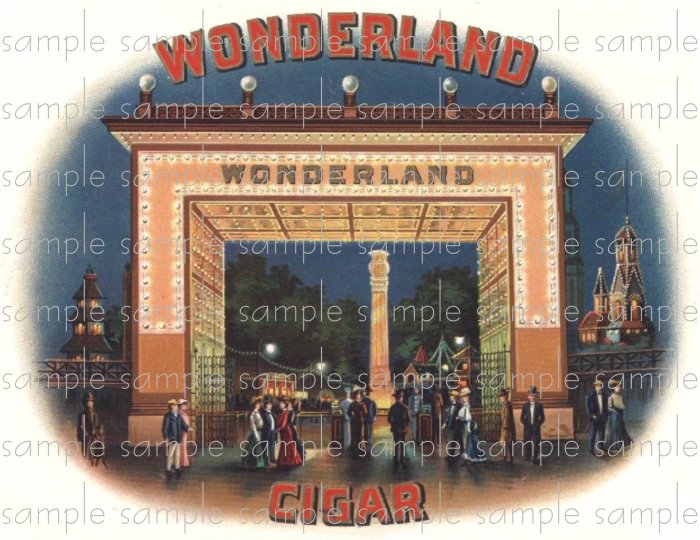 Wonderland Cigar Box Art Ephemera Scrapbooking Altered Art Decoupage