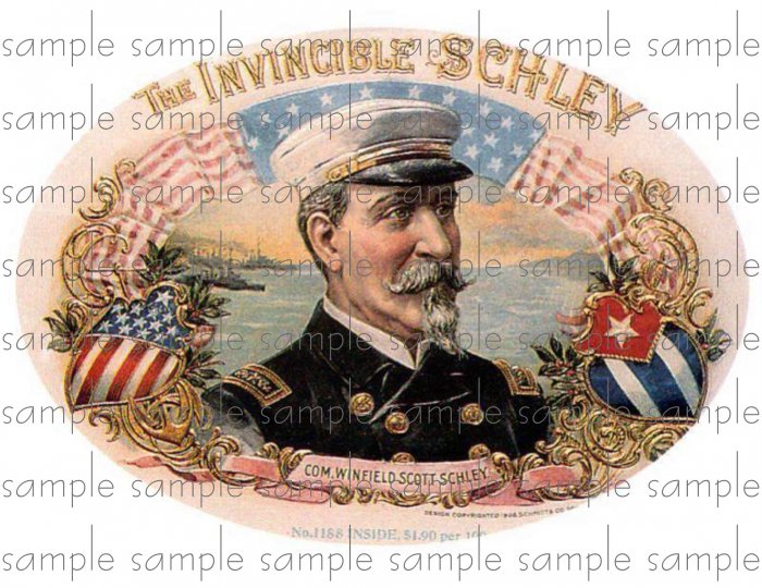 Invincible Schley Cigar Box Art Ephemera Scrapbooking Altered Art Decoupage