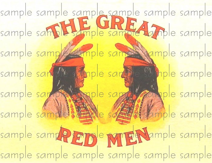 Great Red Men Cigar Box Art Ephemera Scrapbooking Altered Art Decoupage