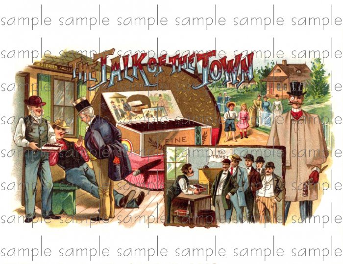 Talk of The Town Cigar Box Art Ephemera Scrapbooking Altered Art Decoupage