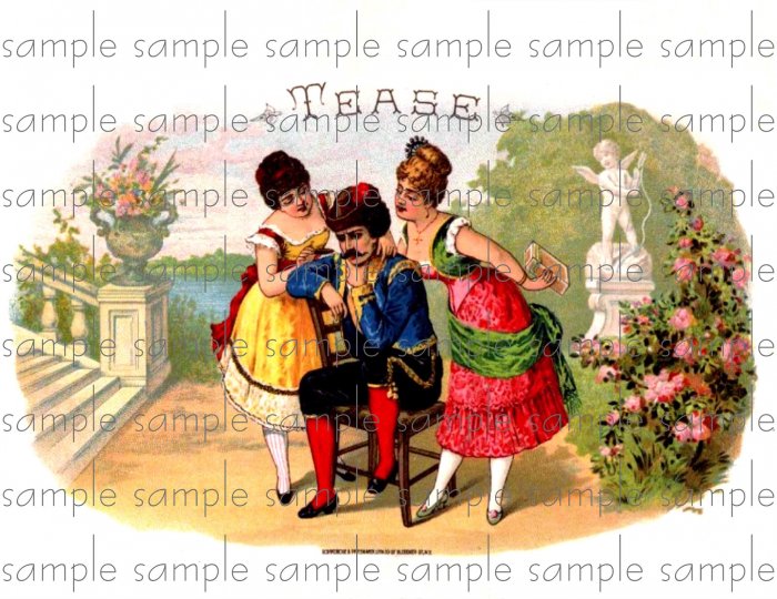 Tease Cigar Box Art Ephemera Scrapbooking Altered Art Decoupage