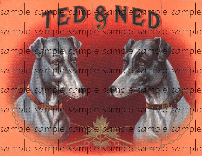 Ted and Ned Cigar Box Art Ephemera Scrapbooking Altered Art Decoupage