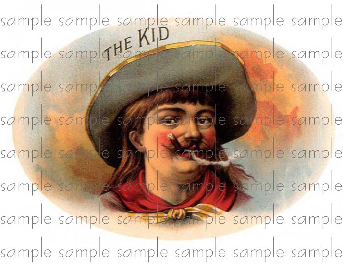 The Kid Cigar Box Art Ephemera Scrapbooking Altered Art Decoupage