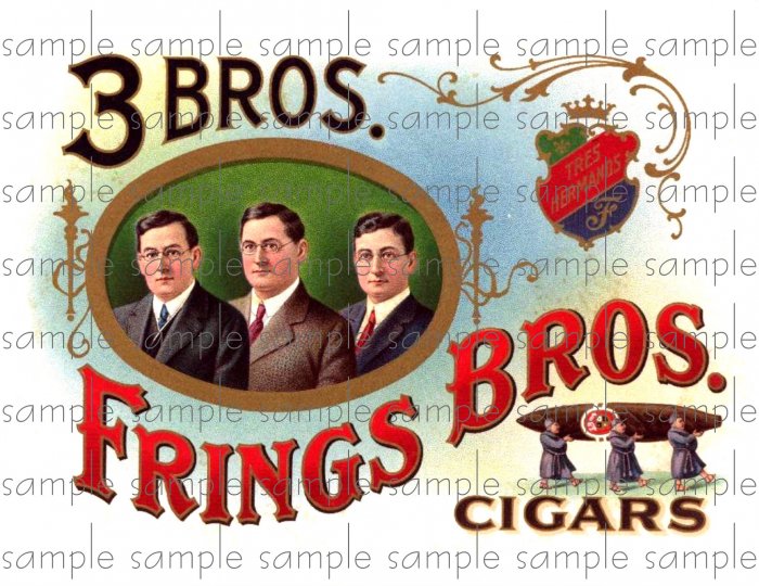 Three Bros Fring Bros Cigar Box Art Ephemera Scrapbooking Altered Art Decoupage