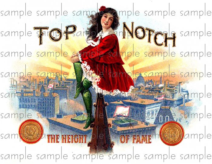 Top Notch Cigar Box Art Ephemera Scrapbooking Altered Art Decoupage