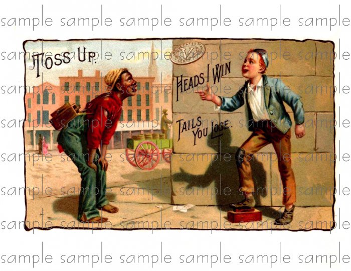 Toss Up Cigar Box Art Ephemera Scrapbooking Altered Art Decoupage