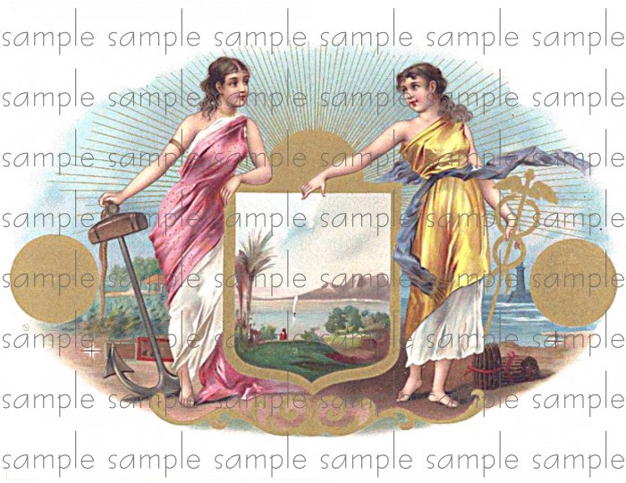 Twin Beauties Cigar Box Art Ephemera Scrapbooking Altered Art Decoupage