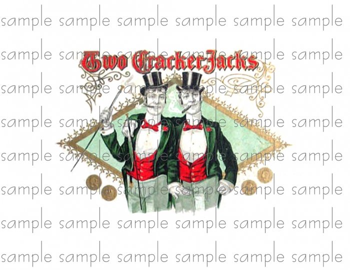 Two Crackerjacks Cigar Box Art Ephemera Scrapbooking Altered Art Decoupage