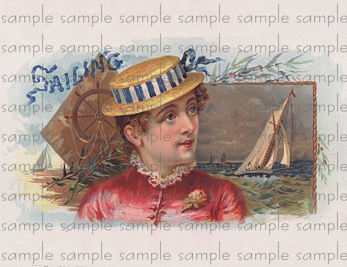Sailing Cigar Box Art Ephemera Scrapbooking Altered Art Decoupage