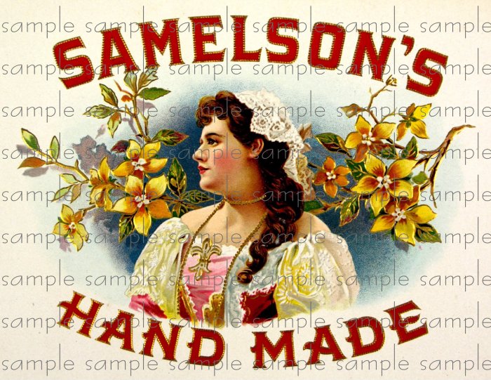 Samelsons Cigar Box Art Ephemera Scrapbooking Altered Art Decoupage