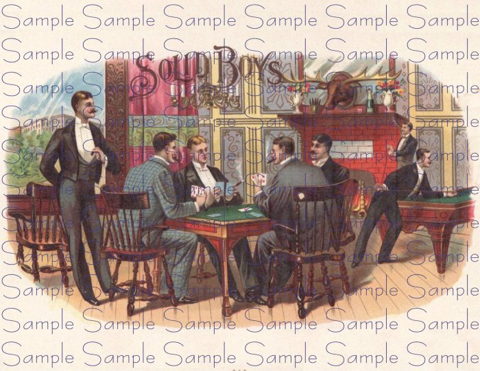 Solid Boys Vintage Digital Cigar Box Art Ephemera Scrapbooking Altered Art Decoupage
