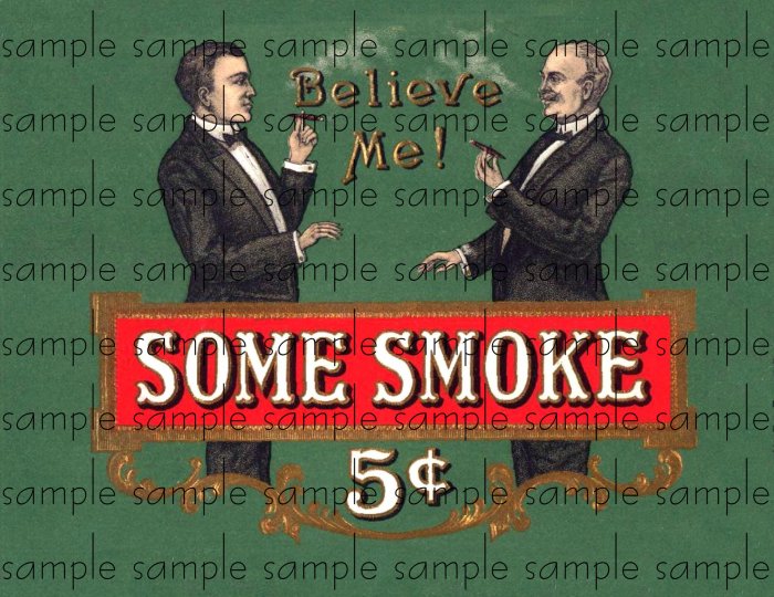 Some Smoke Vintage Digital Cigar Box Art Ephemera Scrapbooking Altered Art Decoupage