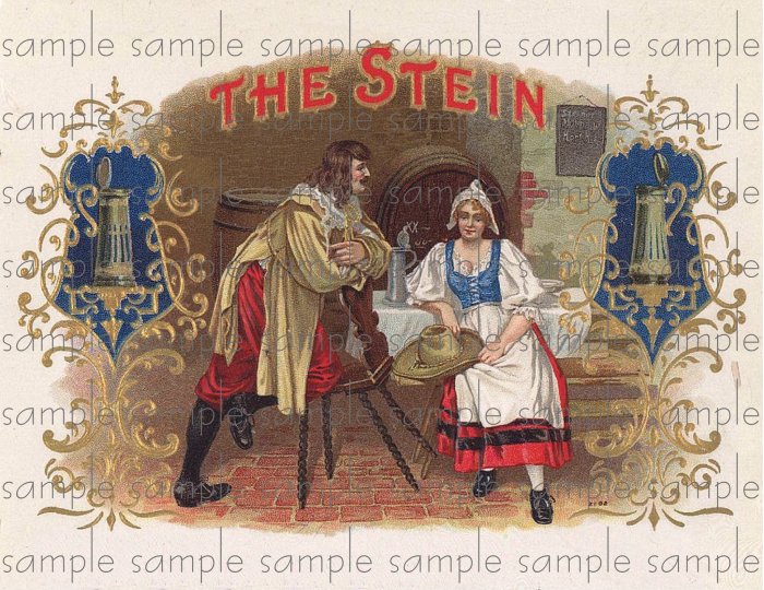 Stein Vintage Digital Cigar Box Art Ephemera Scrapbooking Altered Art Decoupage