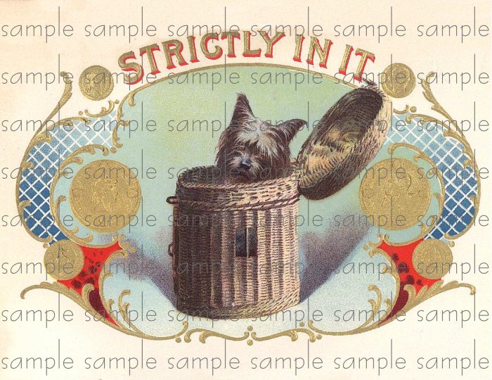 Strictly In It Vintage Digital Cigar Box Art Ephemera Scrapbooking Altered Art Decoupage