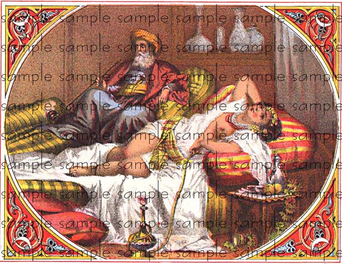 Sultans Girl Vintage Digital Cigar Box Art Ephemera Scrapbooking Altered Art Decoupage
