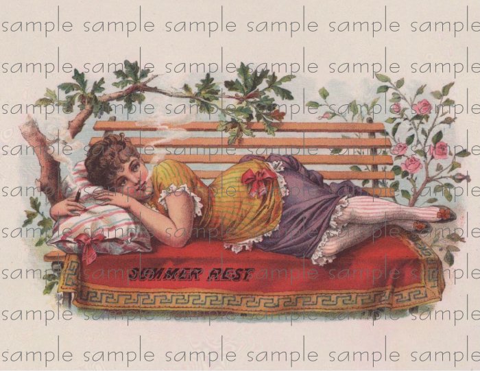 Summers Rest Vintage Digital Cigar Box Art Ephemera Scrapbooking Altered Art Decoupage