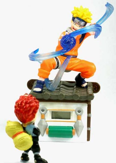 æ¥æ¬Japan Anime Naruto Gaara in Sand Storm Digital Clock & Naruto Uzumaki Figure SetRef#NC001