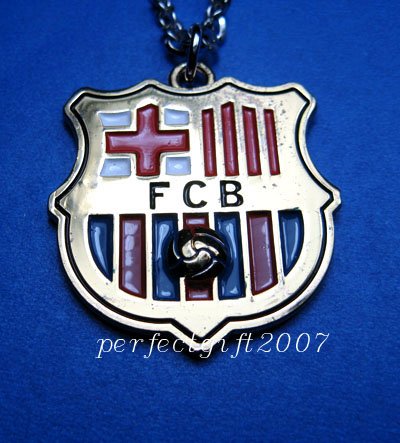 Barcelona Football FC Club Sports Colorful Necklace Pendant Free Chain