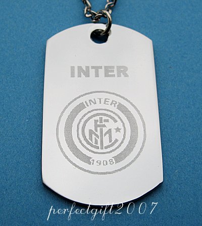 Stainless Steel Inter Milan FC Dog Tag Necklace Pendant