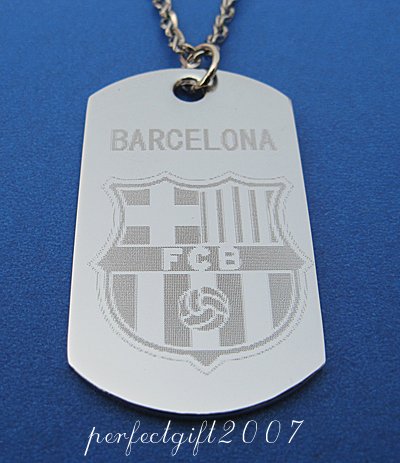 Stainless Steel Barcelona Dog Tag Necklace Pendant