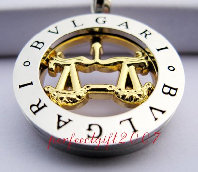 Libra Horoscope Zodiac Steel Necklace Pendant