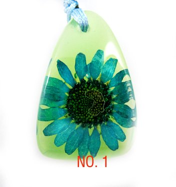 Amber Real Charm Flower Necklace Pendant NO.1