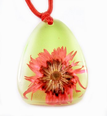 Amber Real Charm Flower Necklace Pendant NO.4