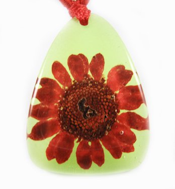 Amber Real Charm Flower Necklace Pendant NO.6