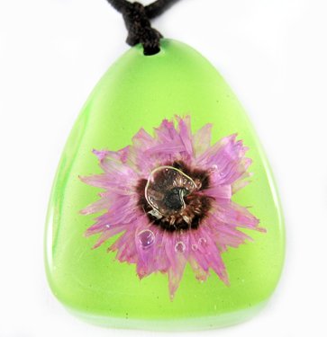 Amber Real Charm Flower Necklace Pendant NO.7