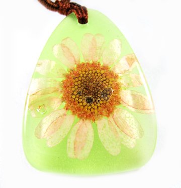 Amber Real Charm Flower Necklace Pendant NO.8