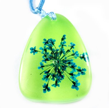 Amber Real Charm Flower Necklace Pendant NO.9