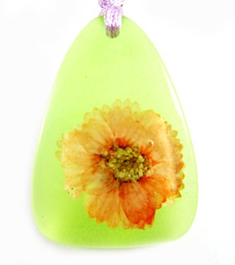 Amber Real Charm Flower Necklace Pendant NO.10