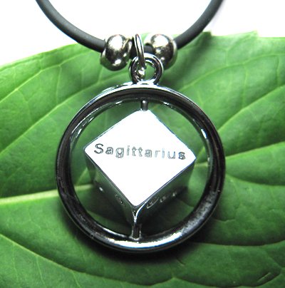 Stainless Steel Horoscope Zodiac Rhombus Pendant Sagittarius