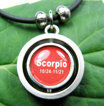 Stainless Steel Horoscope Zodiac Rhombus Pendant Scorpio