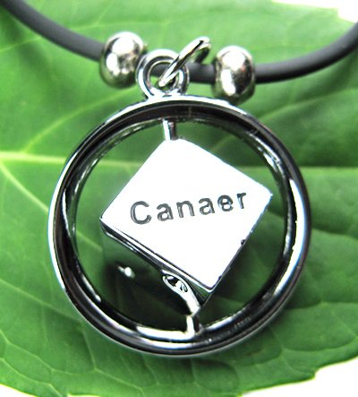Stainless Steel Horoscope Zodiac Rhombus Pendant Cancer