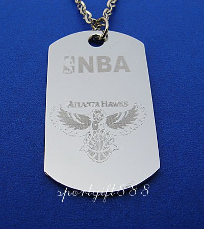 Stainless Steel NBA Dog Tag Necklace Atlanta Hawks New